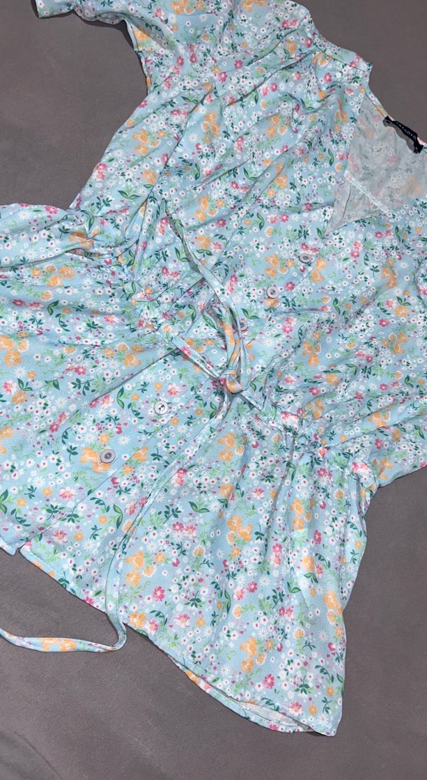 Çiçek Desenli V Yaka Kadın Bluz - Görsel 4