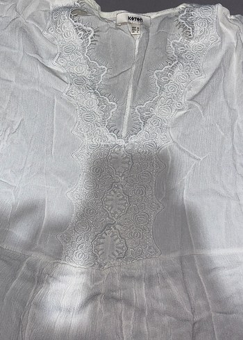 Dantel Detaylı Beyaz Bohem Şile Bluz - Görsel 2