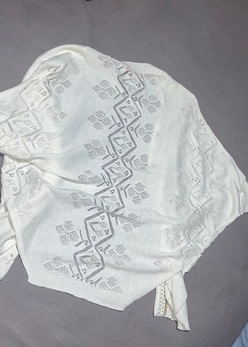 Dantel Detaylı Beyaz Bohem hırka - Görsel 5