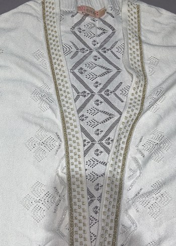 Dantel Detaylı Beyaz Bohem hırka - Görsel 2