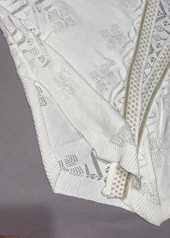 Dantel Detaylı Beyaz Bohem hırka - Görsel 3