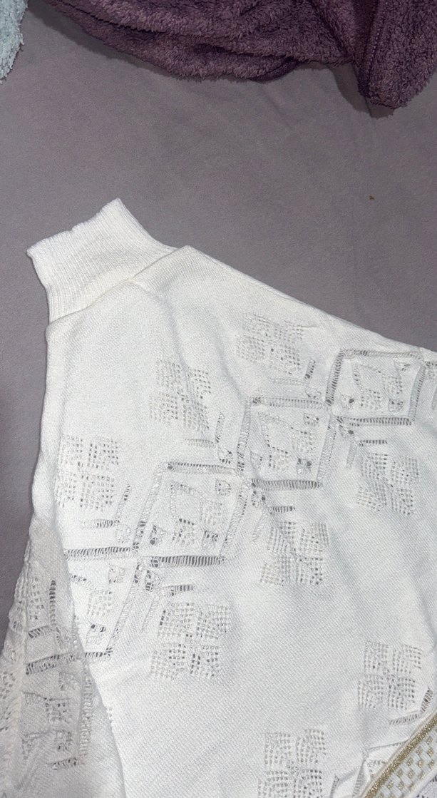 Dantel Detaylı Beyaz Bohem hırka - Görsel 4