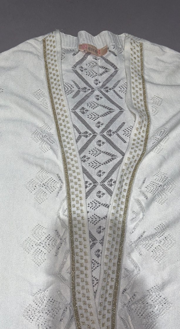 Dantel Detaylı Beyaz Bohem hırka - Görsel 2