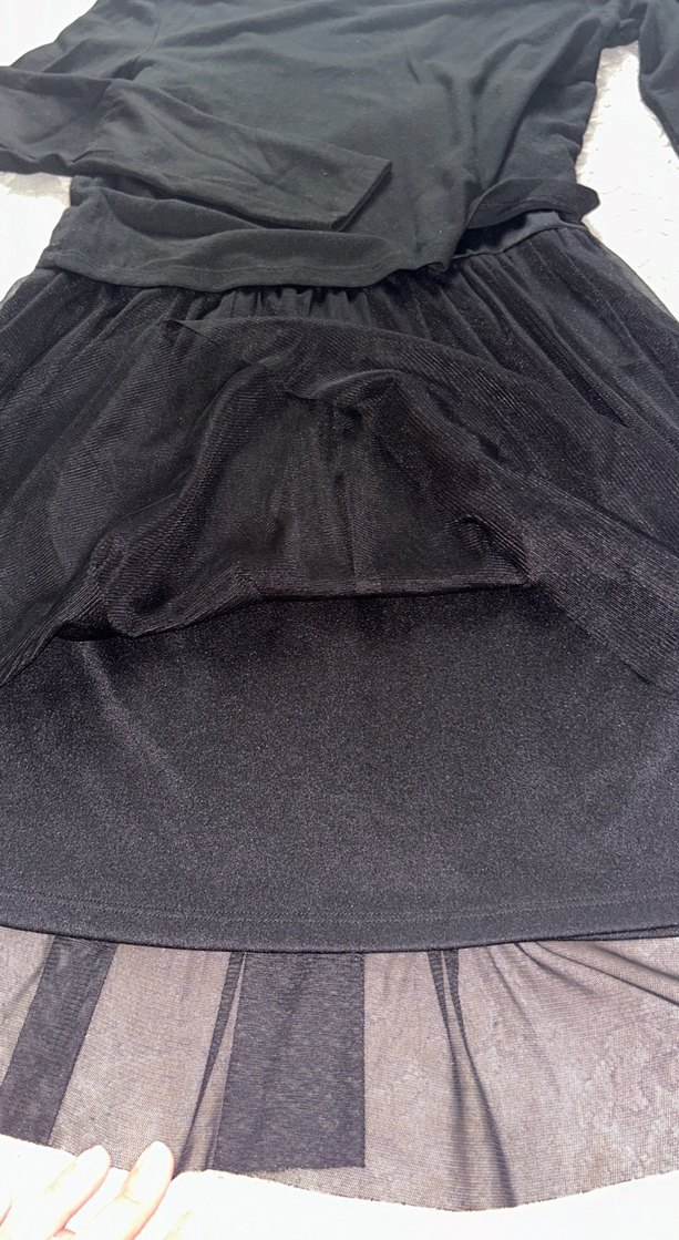 Uzun Kollu Siyah Kadın hamile  Elbise - Görsel 4