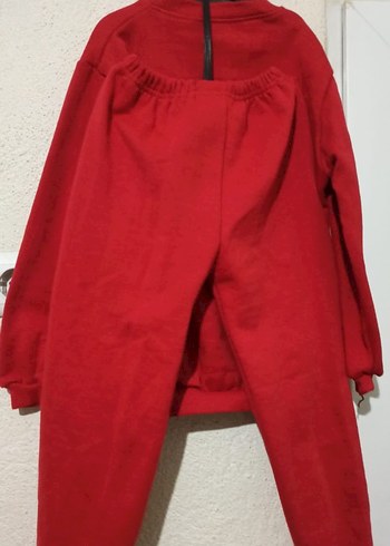 Kız Çocuk Unicorn Baskılı Kırmızı Eşofman Takımı - Görsel 2