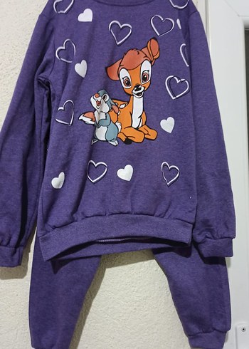 Kız Çocuk Kırmızı Unicorn Baskılı Eşofman Takımı - Görsel 2