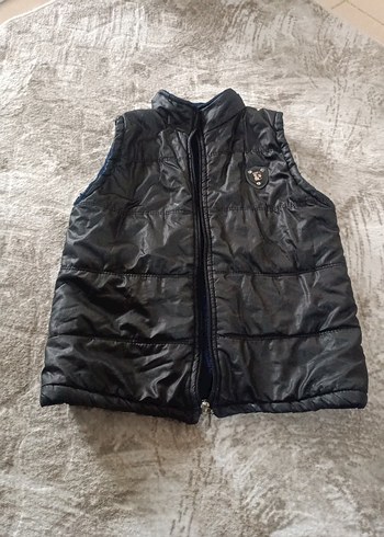 Kürk Detaylı Siyah çocuk Yelek - Görsel 2