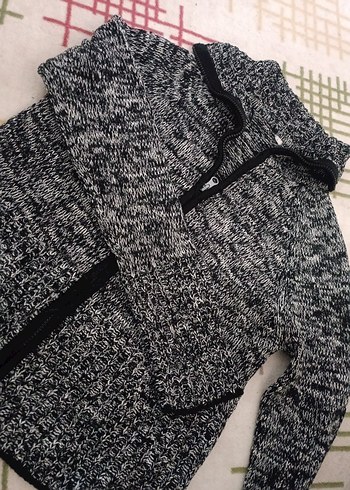 Fitilli Gri Kadın Triko Boğazlı Kazak - Görsel 3