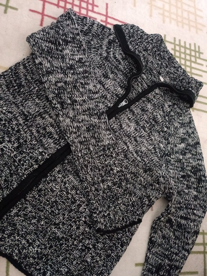 Fitilli Gri Kadın Triko Boğazlı Kazak - Görsel 3