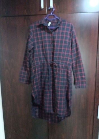 Gri Ekose Desenli Uzun Kollu Kadın Gömlek - Görsel 2