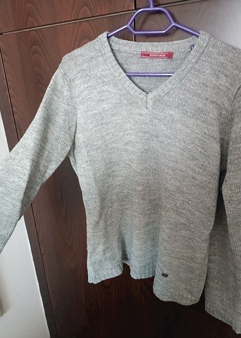 Gri V Yaka  Yün Kazak - Görsel 2