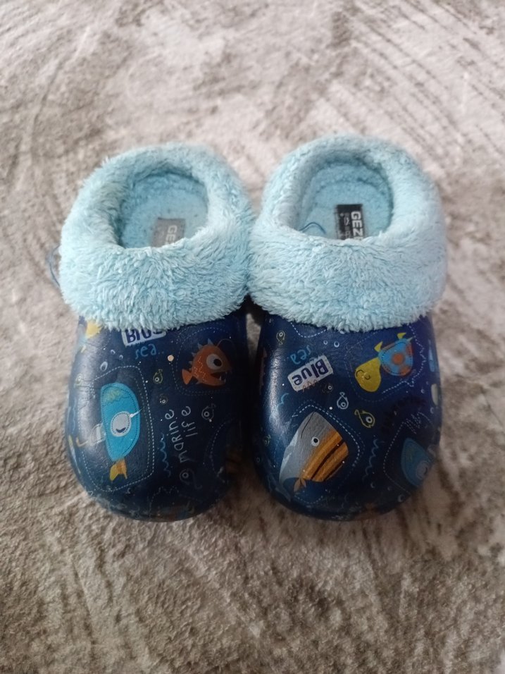 Mavi Erkek Çocuk Ev Terliği - Pop Kültür Desenli - Görsel 2