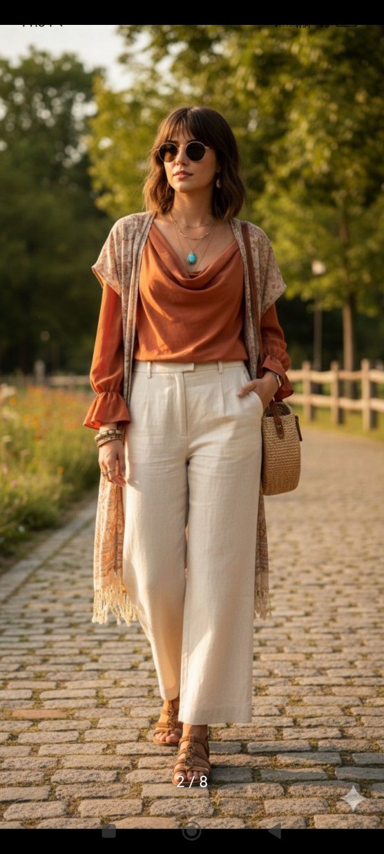 Camel Renk Drapeli V Yaka Kadın Bluz - Görsel 2