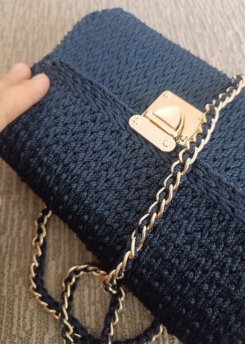 Lacivert Örgü Kadın Çanta - Görsel 2