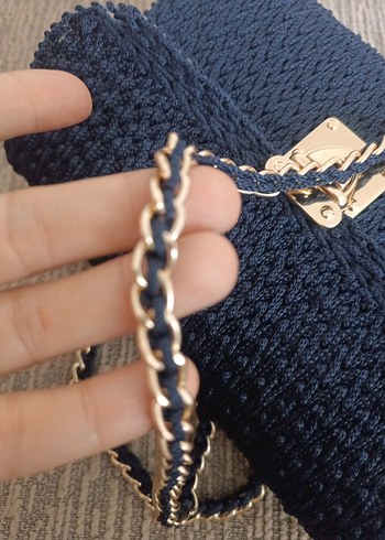 Lacivert Örgü Kadın Çanta - Görsel 3