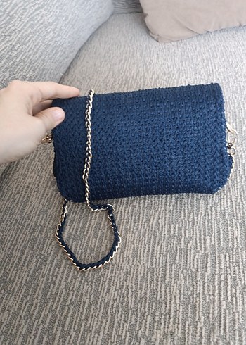 Lacivert Örgü Kadın Çanta - Görsel 4