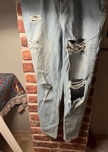 Gri Kadın Denim Tulum - Görsel 2