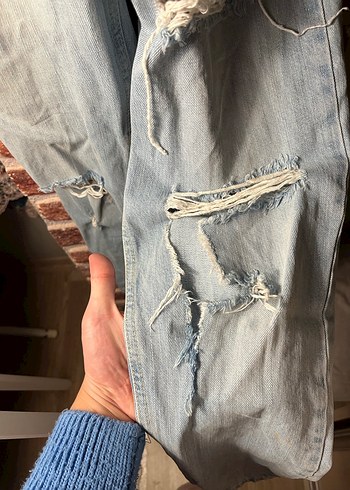 Gri Kadın Denim Tulum - Görsel 5