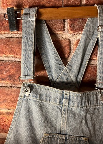 Gri Kadın Denim Tulum - Görsel 6