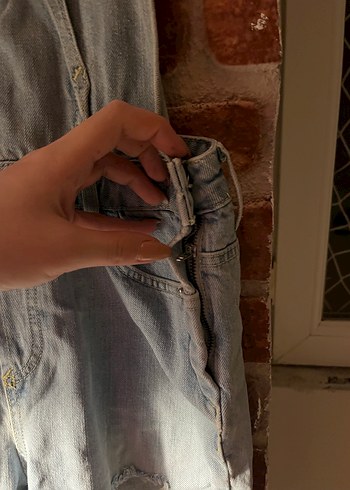 Gri Kadın Denim Tulum - Görsel 3