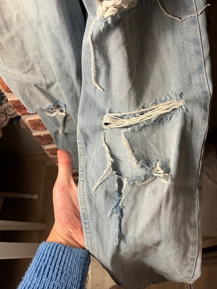 Gri Kadın Denim Tulum - Görsel 5