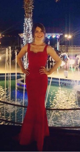 s Beden kırmızı Renk Balık model abiye
