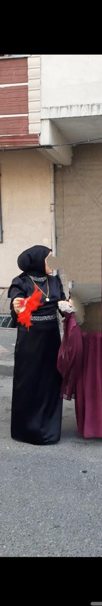 Siyah Uzun Kollu Gotik Midi Elbise - Görsel 2