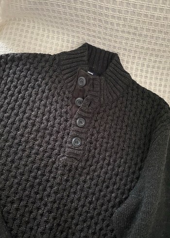 xxl Beden Gri Yüksek Yaka Örgü Erkek Kazak