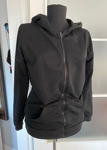Siyah Fermuarlı Sweatshirt