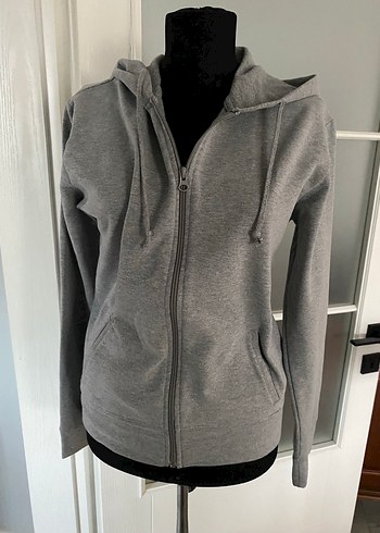 Gri Fermuarlı Kadın Sweatshirt
