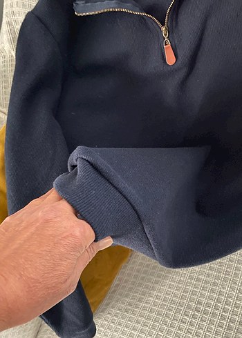 m Beden gri Renk Fermuarlı Yarım Balıkçı Yaka Gri Erkek Sweatshirt