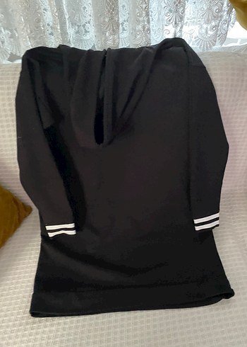 xl Beden Siyah Kapüşonlu Baskılı Oversize Sweatshirt