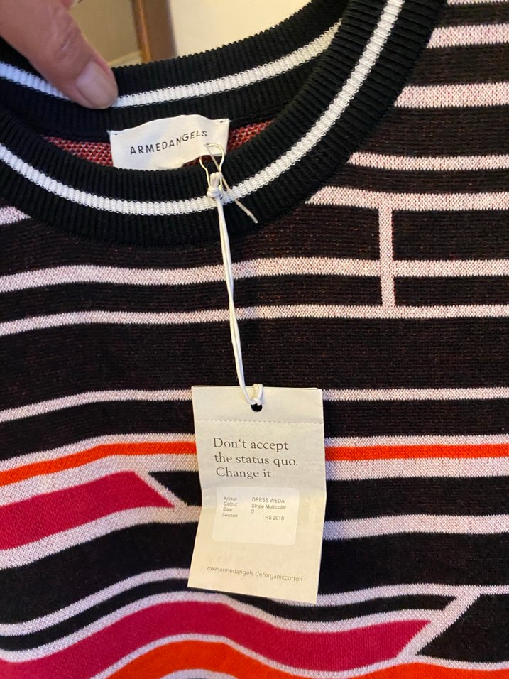 Çok Renkli Kısa Kollu Uzun Triko Elbise - Görsel 4