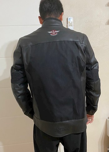 Yamaha Siyah Deri Erkek Biker Mont