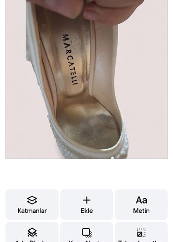 İnci İşlemeli Beyaz Topuklu Gelin Ayakkabısı - Görsel 3