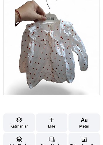 Beyaz Kız Çocuk Fırfırlı Pamuklu Gömlek - Görsel 3