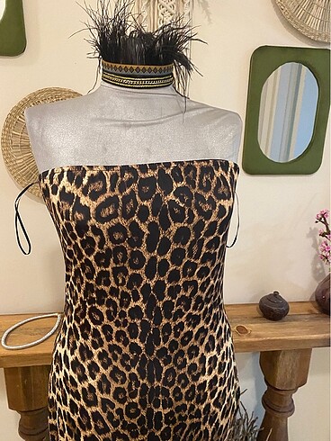 l Beden çeşitli Renk Leoparlı elbise