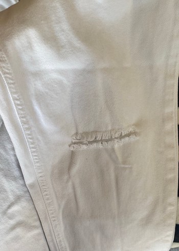 Beyaz Kadın Kot Pantolon - Görsel 5