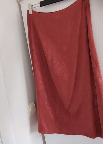 Trendyol & Milla Bordo Midi Saten Uzun Etek