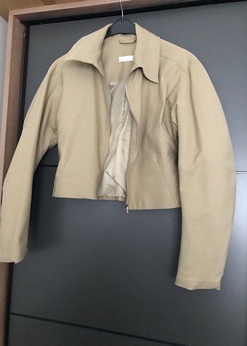 36 Beden Bej Midi Kadın trench Ceket Fermuarlı