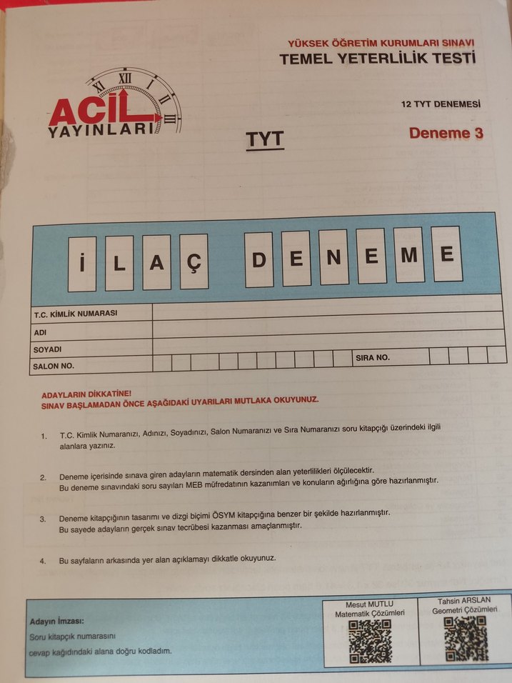 Matematiğin İlacı TYT Matematik Denemeleri Kitabı - Görsel 3