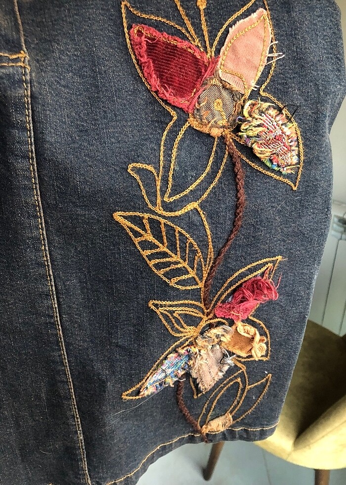 İşli jean Etek - Görsel 3