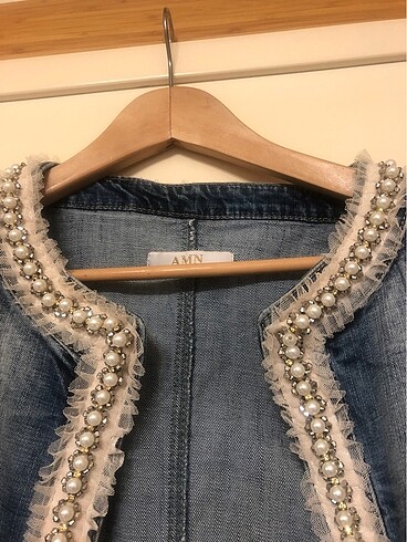 Taşlı Kot ceket - Görsel 3