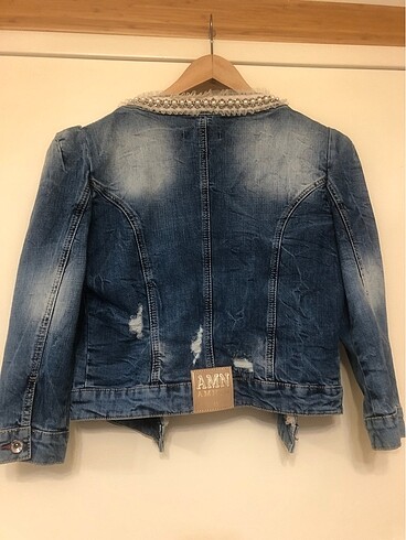 Taşlı Kot ceket - Görsel 2