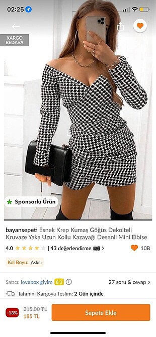 Bağlamalı kısa elbise