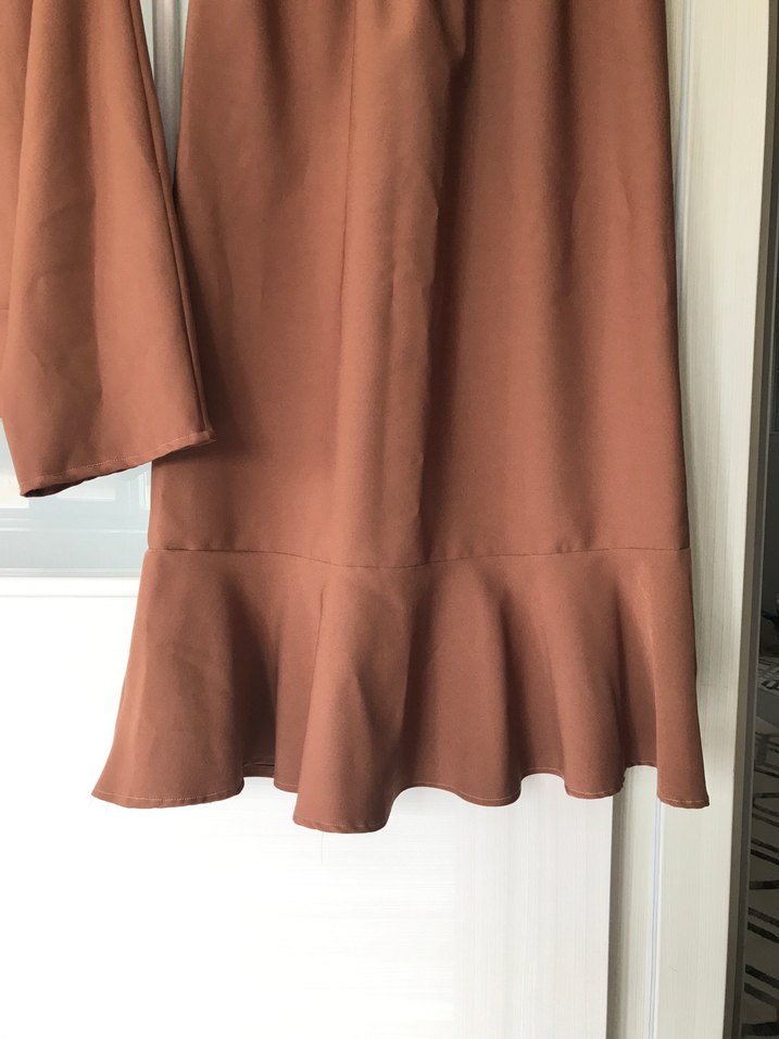 Kahverengi etekli tunik takım - Görsel 5