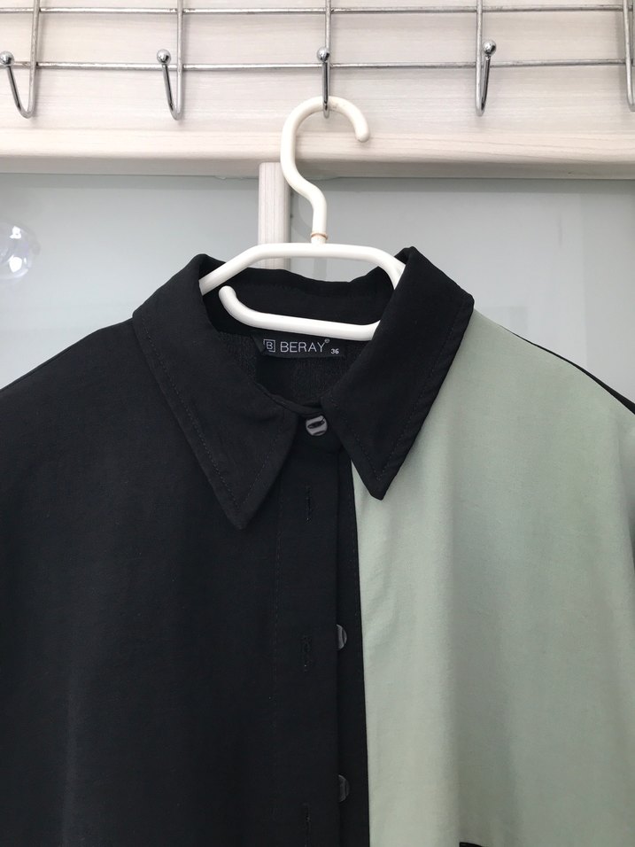 Uzun Kollu, Düğmeli Kadın Gömlek - Görsel 3