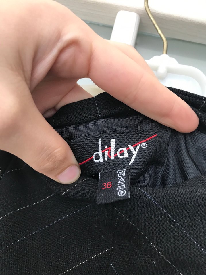 Siyah Çizgili Midi Pilili Kadın Etek - Görsel 3