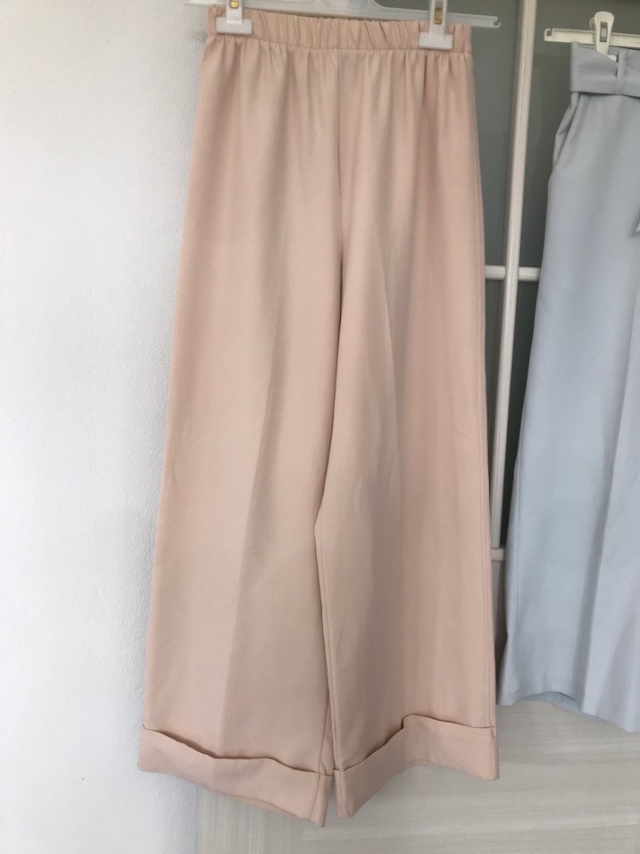 Bej Pastel Kadın Midi Kumaş Pantolon - Görsel 2