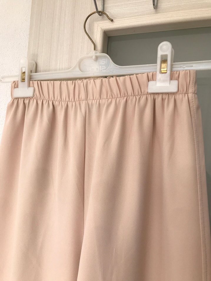 Bej Pastel Kadın Midi Kumaş Pantolon - Görsel 5